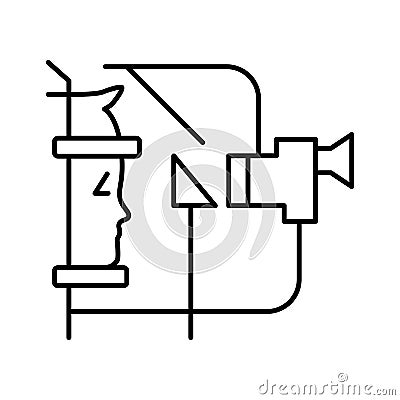 Optometry Slit lamp. Line icon concept Vector Illustration