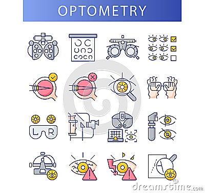 Optometry visual acuity tables. Line icon concept Vector Illustration