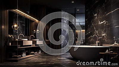 opulent dark marble Cartoon Illustration