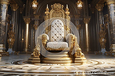 Luxurious gold pattern on a royal throne conveying Stock Photo