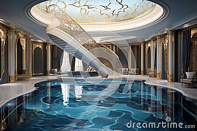 Opulent Luxury pool. Generate Ai Stock Photo