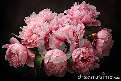 Opulent Pink peonies. Generate Ai Stock Photo