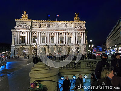 OpÃ©ra, building and metro entrance Editorial Stock Photo