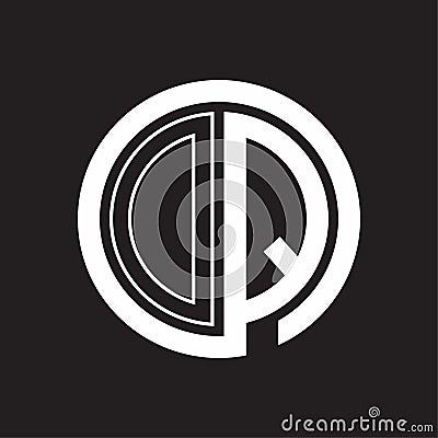 OQ Logo with circle rounded negative space design template Vector Illustration