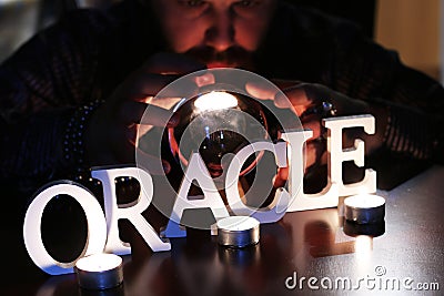 Oracle guessing future Stock Photo