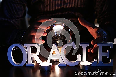 Oracle guessing future Stock Photo