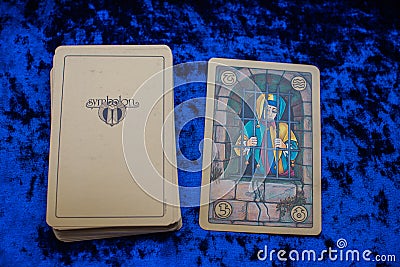 Oracle Symbolon cards, illustrative for esoteric concept Editorial Stock Photo