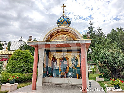 Oradea, Romania - July 11 2022: detail from the Holy Cross Orthodox Monastery Editorial Stock Photo