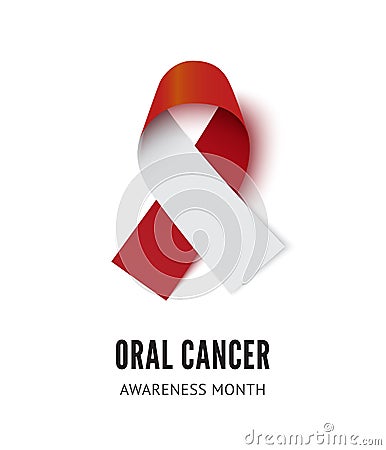 Oral cancer awareness ribbon vector illustration isolated Vector Illustration