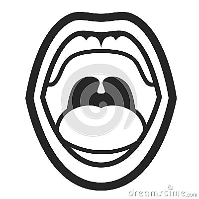 Oral cavity black icon, medical teeth sign Vector Illustration