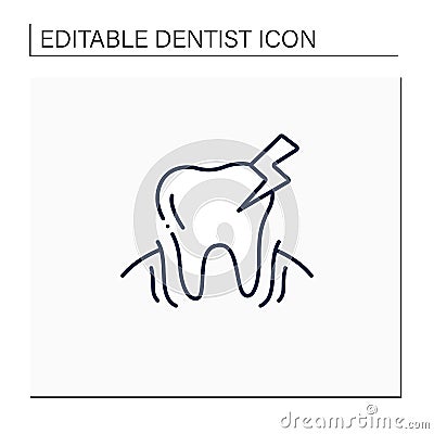 Oral diseases line icon Vector Illustration