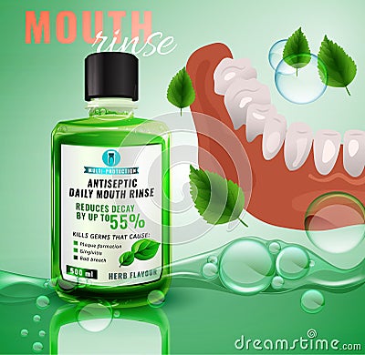 Oral Rinse Image Vector Illustration