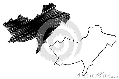 Oran Province Provinces of Algeria, Peoples Democratic Republic of Algeria map vector illustration, scribble sketch Oran map Vector Illustration