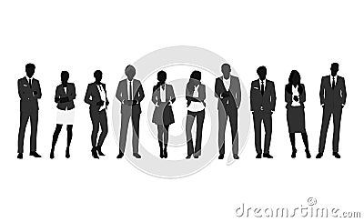 Business crowd vector black and white. Vector Illustration