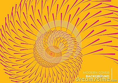 An orange abstract cover design forming a spiral pattern Stock Photo