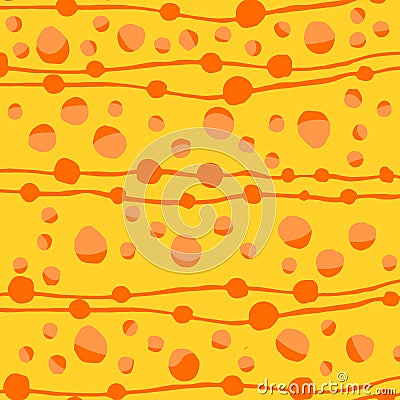 Orange abstract hand drawn pattern Vector Illustration