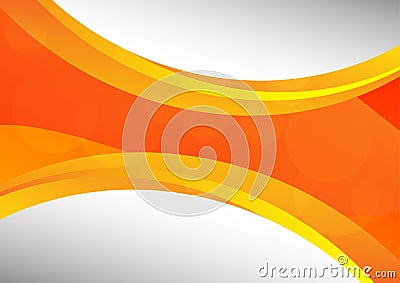 Orange abstract waves background vector and copy space Vector Illustration