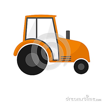 Orange agrimotor . Farm machines. Tractor for agriculture Stock Photo