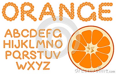 Orange alphabet Vector Illustration