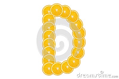 Orange alphabet - letter D Stock Photo