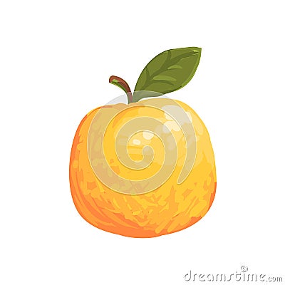 Orange Apple Funky Hand Drawn Fresh Fruit Cartoon Illustration Vector Illustration