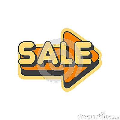 Orange arrow with text Sale vector Illustration Vector Illustration