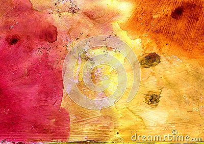 Orange artistic abstract painted texture, grunge painting, decorative yellow painting, random brush strokes Stock Photo