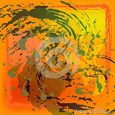 Orange background abstract, watercolor, fiery Vector Illustration
