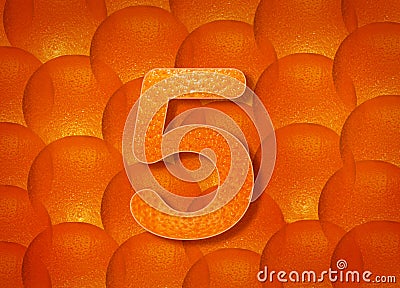 Orange background with alphabetic letters a to z and numbers 1 to 0 Stock Photo