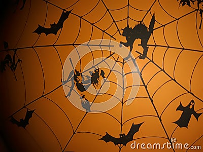 orange background with carnival, halloween theme Stock Photo