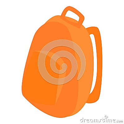 Orange backpack icon, isometric style Vector Illustration