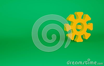 Orange Bacteria icon isolated on green background. Bacteria and germs, microorganism disease causing, cell cancer Cartoon Illustration