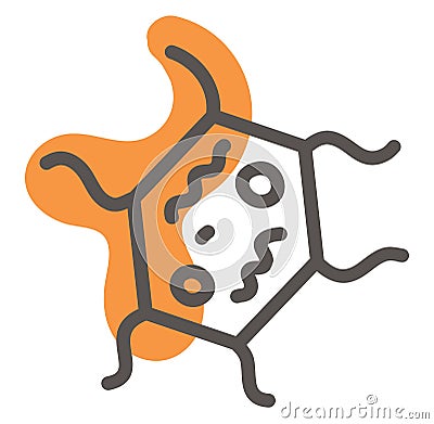 Orange bacteria, icon Vector Illustration