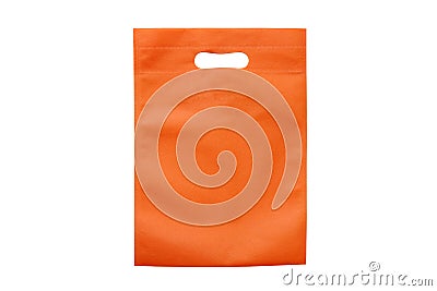 Orange bags, eco cloth bags to reduce global warming, shopping bags, plastic bag, recycling bags, bag for food Stock Photo