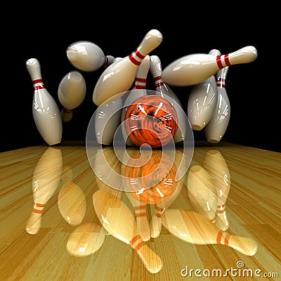 Orange ball does strike! Stock Photo