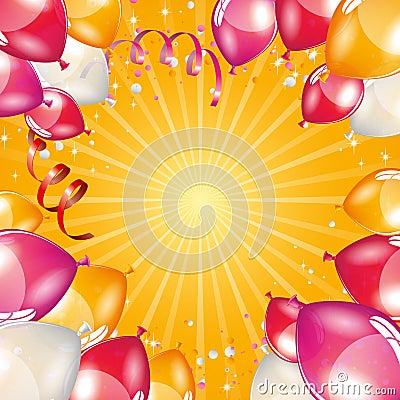 Orange balloons background Vector Illustration