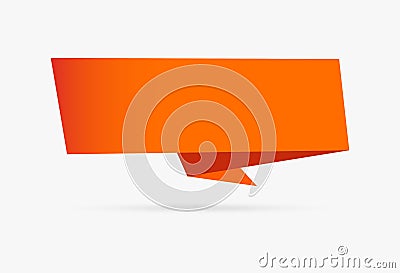 orange banner origami ribbon paper infographic collection isolated on white background Vector Illustration