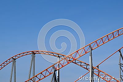Orange beam track on blue sky Stock Photo