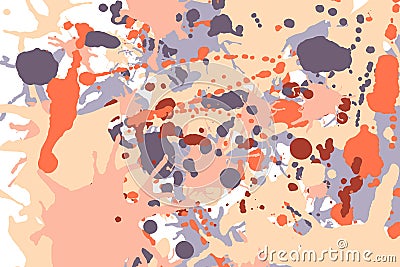 Orange beige grey ink splashes background Vector Illustration