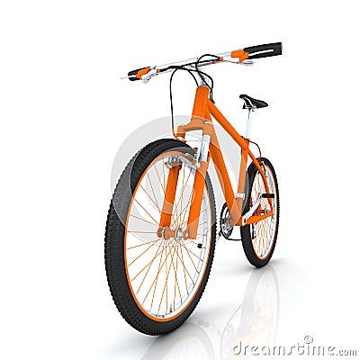 Orange bicycle Stock Photo