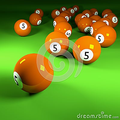 Orange billiard balls Stock Photo