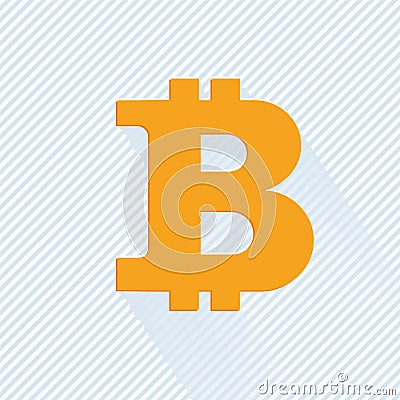 Orange bitcoin symbol on abstract background Vector Illustration