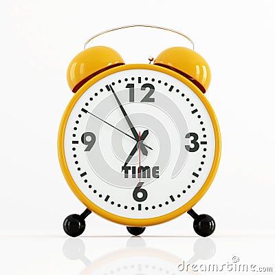 Orange and black alarm clock Stock Photo