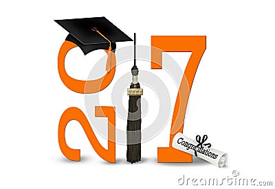 Orange and black 2017 graduation Stock Photo