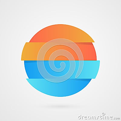 Orange and blue Circle sample. Vector infographics. Marketing sample icon. Business logo illustration isolated Vector Illustration