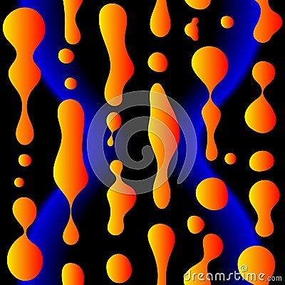 Orange and Blue Lava Lamp Background Pattern Vector Illustration