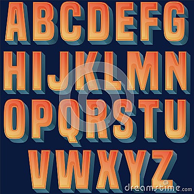 Orange Bold Retro Colorful Typography Design Stock Photo