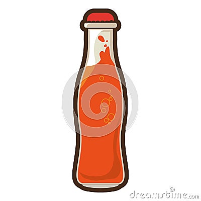 Orange bottle soda coke icon design Vector Illustration