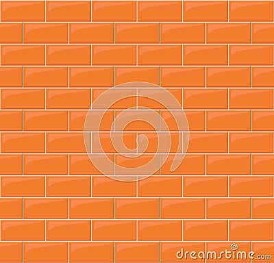Orange brick wall. Background. Vector Illustration