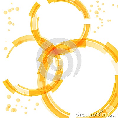 Orange bright circle design elements Vector Illustration